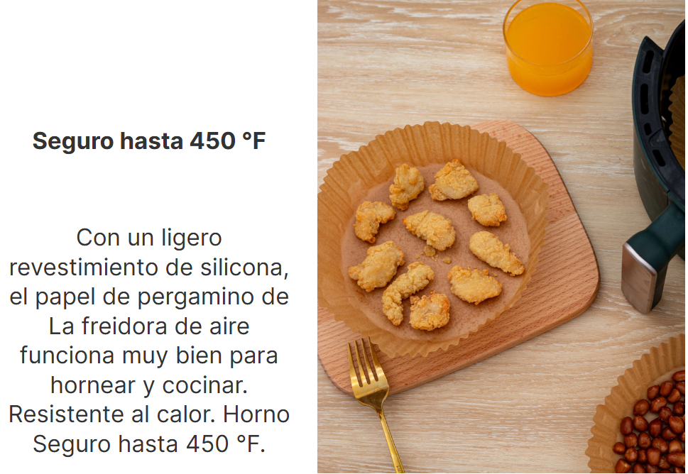 Papel protector para freidora de aire
