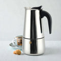 cafetera moka italiana para estufa en acero inoxidable