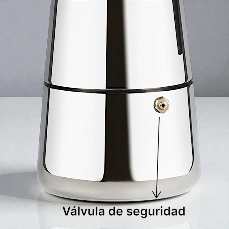 Cafetera moka italiana acero inoxidable 6 tazas - 300ml