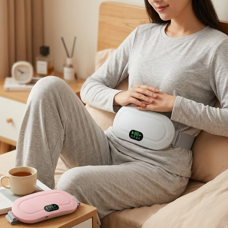 Cinturón calefactor uterino con vibración para aliviar el dolor menstrual