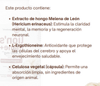 melena de leon con ingredientes naturales, suplemento para consumo diario