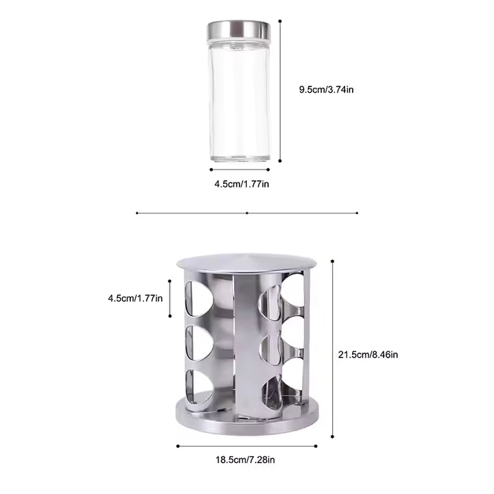 Soporte para condimentos giratorio, especiero x12