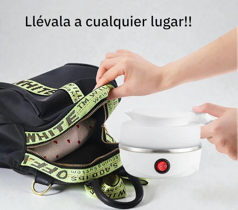 hervidor calentador de agua plegable para maletas y viajes