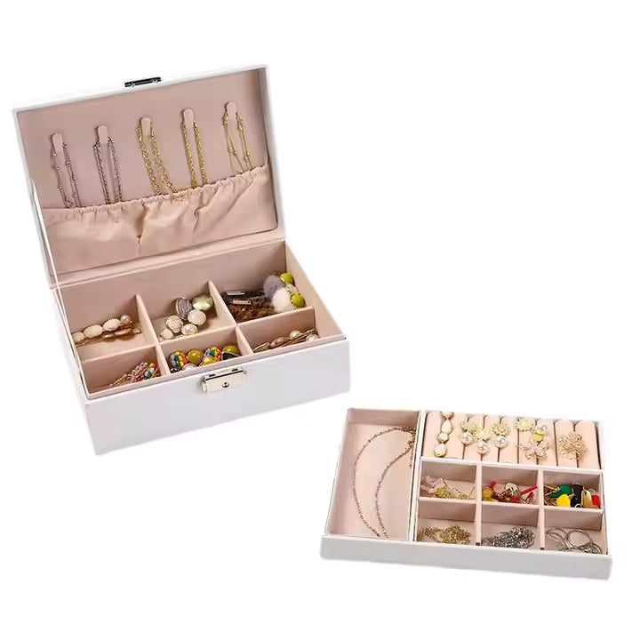 Caja organizadora de joyas con cerradura y llave para mayor seguridad