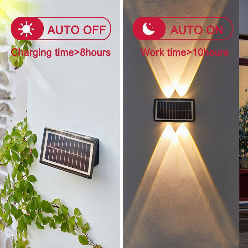 lámpara solar de exteriores con funcionamiento de ocho a diez horas y encendido automático
