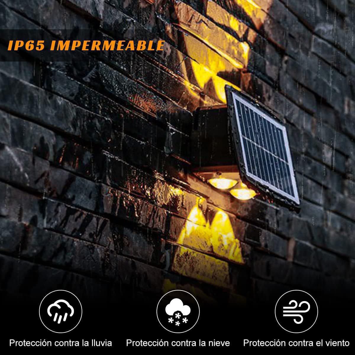 Lámpara solar exterior de pared