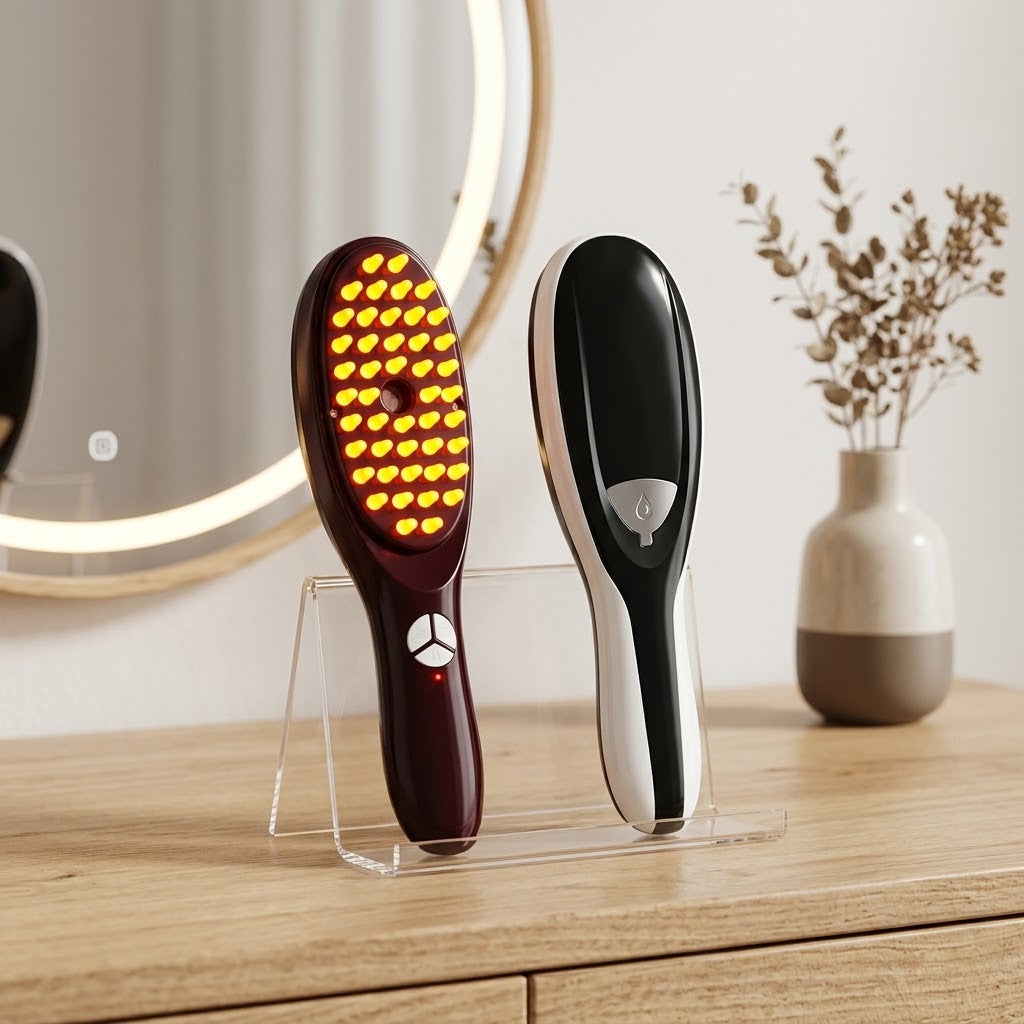 Peine de masaje capilar portátil recargable por USB, ideal para el cuidado diario del cabello y la prevención de la caída