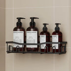 Repisas adhesivas para organizar shampoo, jabón y accesorios de baño