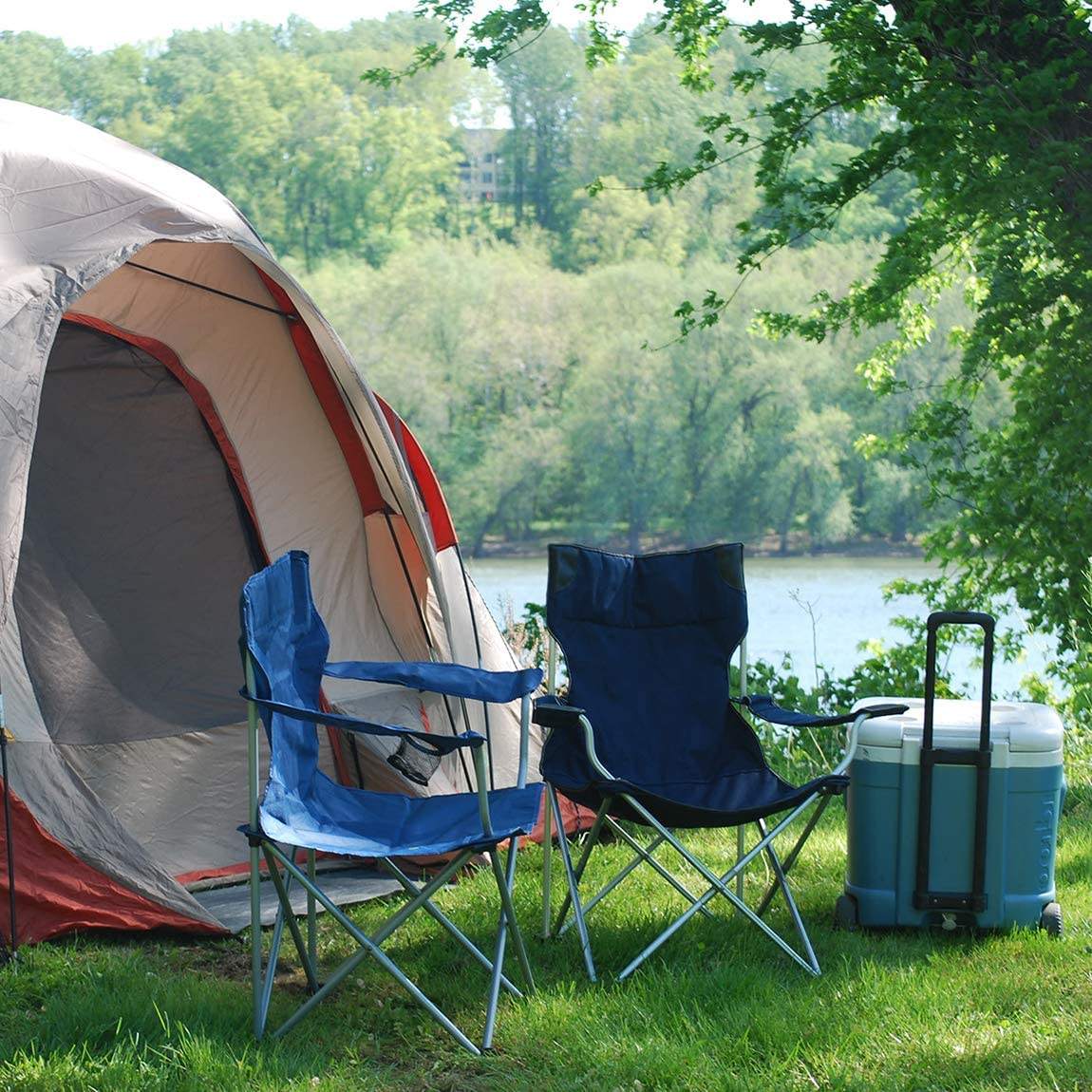 silla para camping con espaldar, cómoda y portátil
