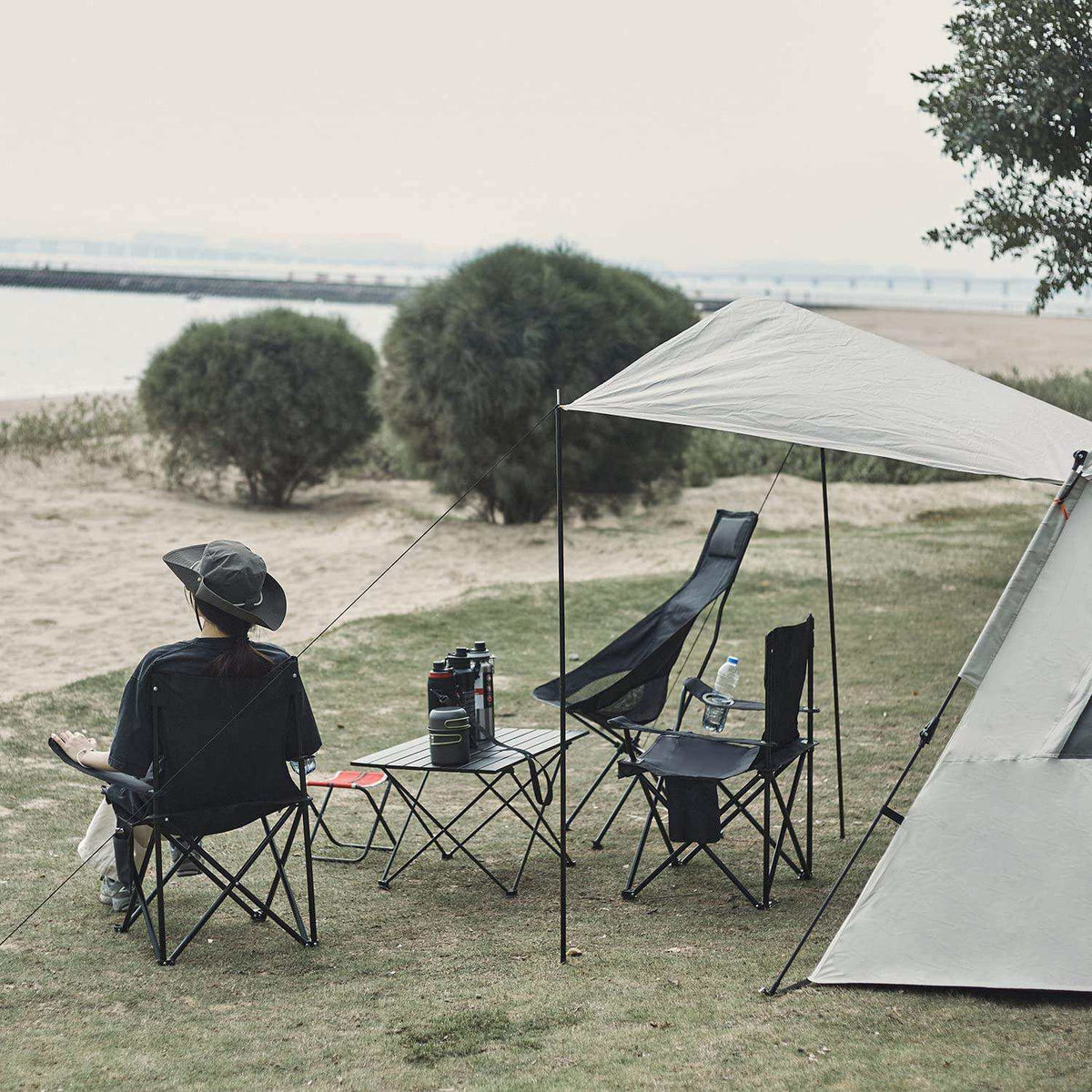 Silla en lona resistente para uso exterior y camping