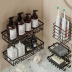 Soporte adhesivo resistente para organizadores de baño sin taladro