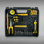 taladro kit de herramientas destornilladores, metro, cintapvc, alicate, brocas