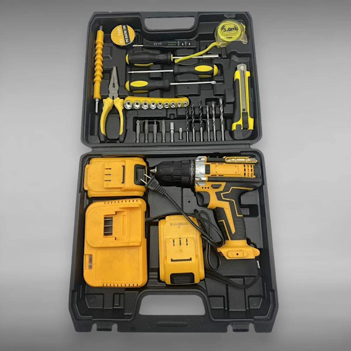 Taladro con herramientas y kit completo para uso doméstico